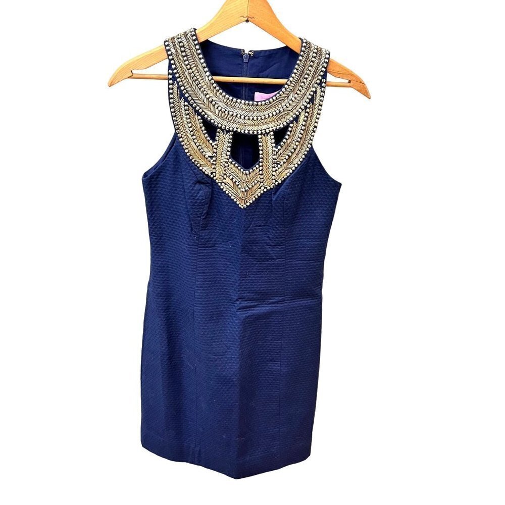 New Lilly Pulitzer Carlton Shift Dress In Blue- Size 00